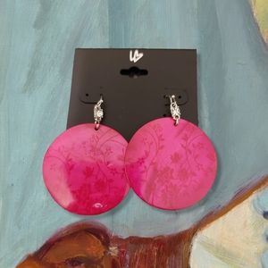 Lane Bryant Pink Flowers Disc's Earrings